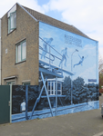 901476 Gezicht op de muurschildering 'NOORDERBAD 1934-1994', in 2021 gemaakt door het collectief De Strakke Hand, op de ...